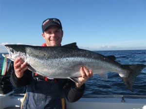 Rikard with superb Salmon on the new Savage Flat Jack135